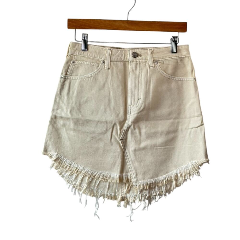 We The Free By Free People Bailey Denim Skirt in Coconut Women's Size 26 NEW